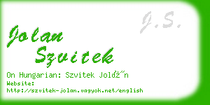 jolan szvitek business card